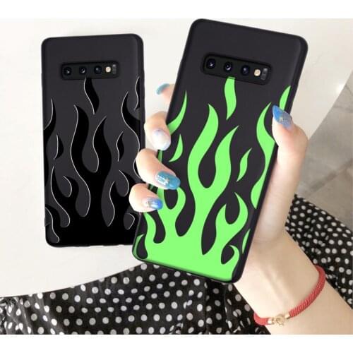 Cool Green Red Flames Case For Samsung A20 A30 A40 A40S A50 A51 A70 A71 A81 A91 S20 S21 Plus Ultra M30 M60S M80S Note10 S10 Lite