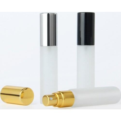 50 Pcs/Lot 10ml Refillable Perfume Atomizer Frosted Glass Spray Bottle Bottle Pump Portable Travel Container Cosmetic
