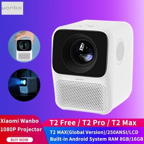 [Global Version] Xiaomi Wanbo Projector # T2 Free / Max / Pro Mini LCD Laser 1080P Multimedia Physical Resolution Home Theater