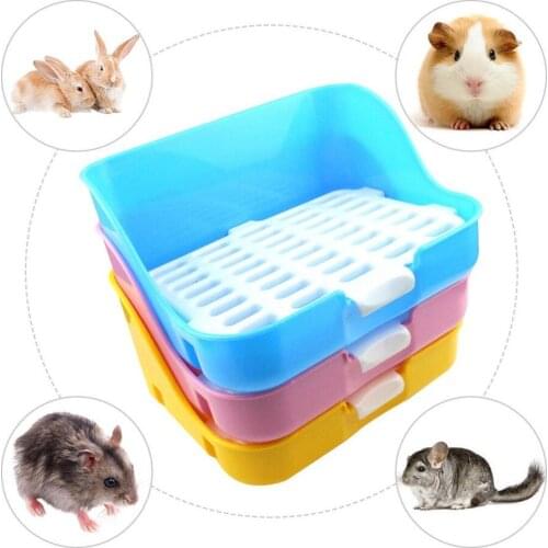 Hamster Guinea Pig Toilet Tray Box Durable Indoor Pet Puppy Rabbit Potty Training Toilet Doggy Training Potty with wall