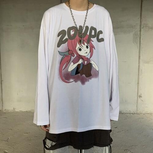 Individuality Hot Sale Harajuku Print T Shirt Funny Hand-Painted Cool All-Match Clothes High Quality Pullover Hip Hop Streetwear