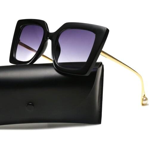 Classic blue floral driver goggles female luxury brand designer pearl 2019 cat eye high quality sunglasses female ladies UV400