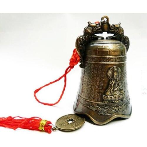 Collectibles Chinese Tibetan Buddhism Temple Copper Bells Statue Buddha Bell