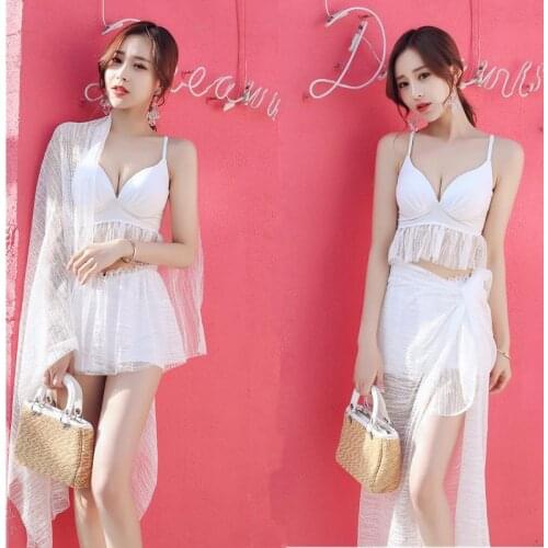 Bikini Set Women Mesh Bikinis Three Piece Sexy Female Sun-proof Swimwear Summer Womens Swimsuits Vacation High-quality Push Up