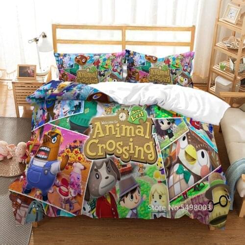 Cartoon Animal Crossing Bedding Set for Kids Cute Duvet Cover Set Twin Queen King Size Nordic Bed Cover 150 3D Quilt Bedclothes