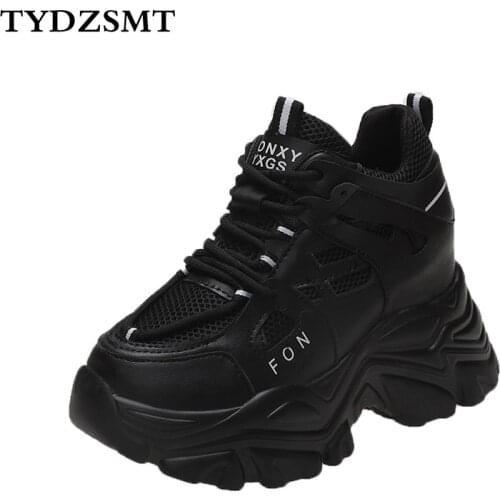 TYDZSMT Platform Sneakers Autumn White Woman Vulcanize Shoes Super High Heels 8cm Chunky Shoes Tennis Feminino Female Shoes
