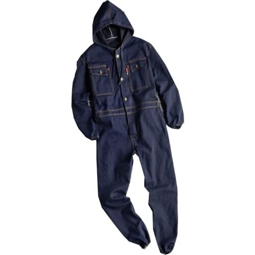 Mono de manga larga con capucha para hombre que cenamos con solapa de Pelele de pies de rayo de pantalones de carga holgados de