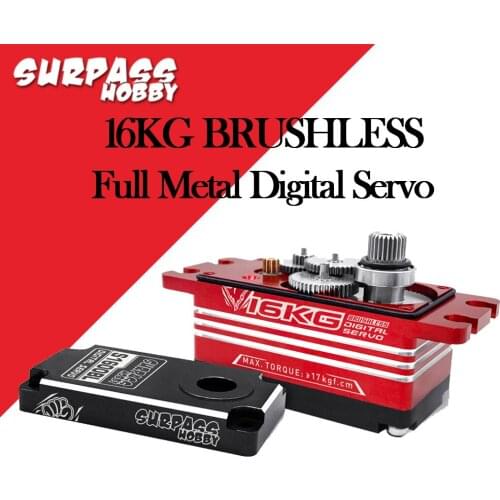 Newest Waterproof Surpass Hobby Brushless Motor S1600BL 16KG Full Metal Gear Servo for 1/10 1/8 RC Car Boat