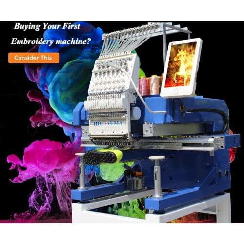 2021 newest barudan type embroidery machine cap/tshirt/flat/chenille single head computer embroidery machine with CE for sale