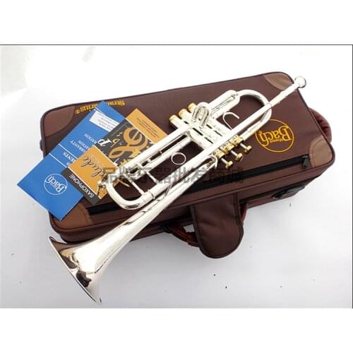 New MFC Bb Trumpet TR-197GS Silver Plated Gold Keys Music Instruments Profesional Trumpets Mouthpiece Accessories Included Case
