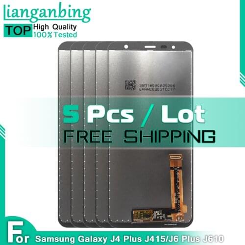 5 pcs 5pcs LCD For Samsung Galaxy J6+ J6 Plus J610 6.0" LCD Display Touch Screen Digitizer For J4+ 2018 J4 Plus J415 J415F