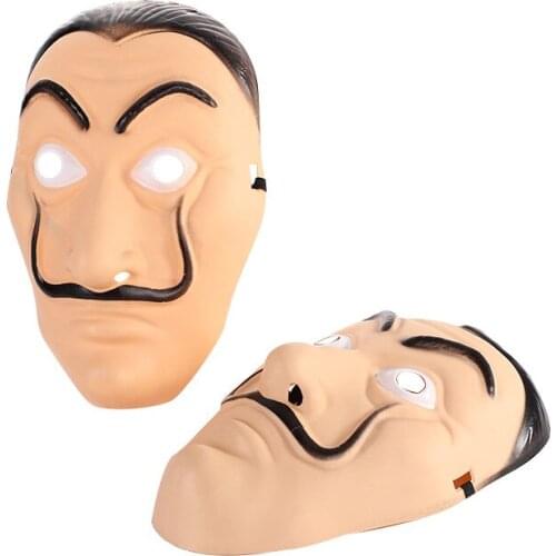 Cross-Border New Banknote House Dali Adult Mask Cosplay Simulation Bearded Dali Mask Factory Direct Sales