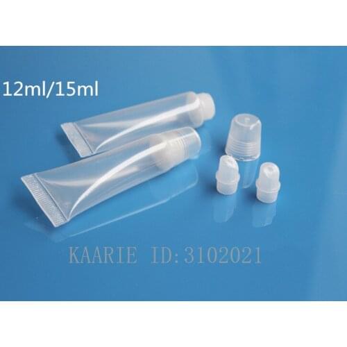 12ml 15ml 20/30/50/100pcs Portable Refillable Empty Cosmetic Tubes Lip Gloss Balm Clear Cosmetic Containers Makeup Tools