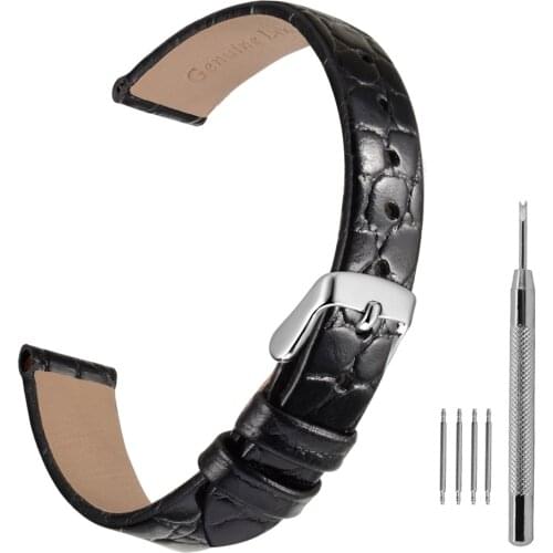 Anbeer Watch Band Classic Pattern Grain Leathe Watch Strap 10mm-20mm for Women