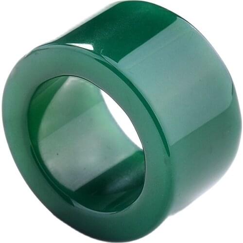 Handmade Brazil Natural Genuine Green Agate refined / rings sparkling green onyx fingerstall fingerstall ring