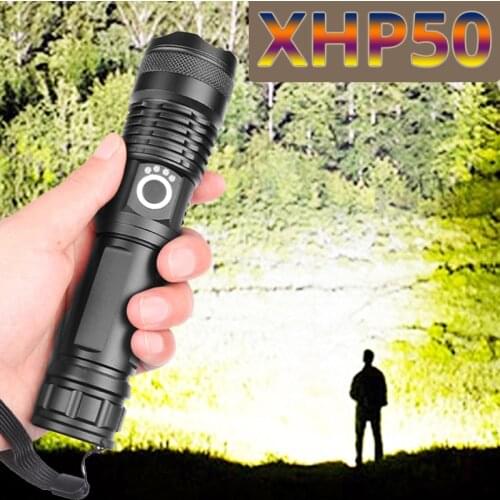 2021 Drop Shipping Xhp50.2 Most Powerful Flashlight 5 Modes Usb Zoom Led Torch Xhp50 18650/26650 Battery Camping Outdoor Lights