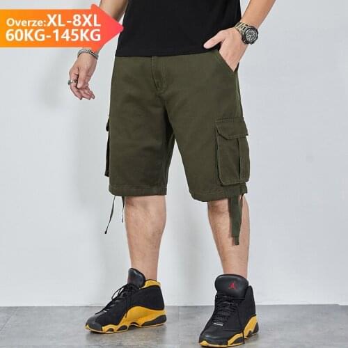 Summer Multi-pocket Casual Shorts Knee Length Pants Mens Thin Military Cargo Shorts Tactical Cotton Loose Work Short Pant Male