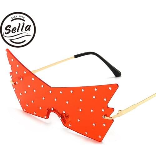 Sella New Fashion Women Men Oversized One Piece Butterfly Shaped Rimless Sunglasses Street Style Tint Lens Glasses Eyewear
