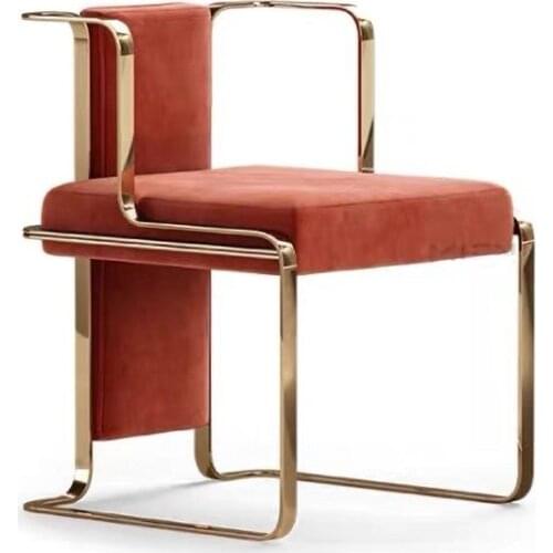 ChinaFurniture processing and production factory modern light luxury velvet stainless steel foot leisure chair