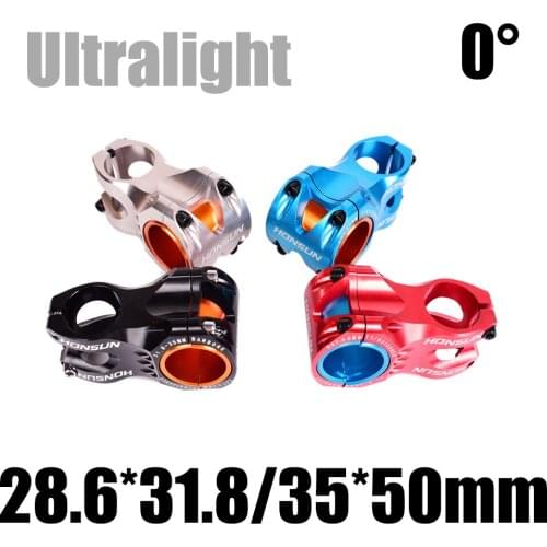 Ultralight Alloy MTB Road Bike Handlebar Stem 0 Degree 31.8/35mm Mountain Bike Bicycle Stem For XC AM MTB Road Bike Bicycle Part