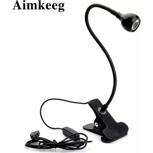 Aimkeeg USB Clip Holder Led Desk Lamp Flexible LED Table Lamp Reading Book Lights Bedside Lamps Usb Led Lamp for Bedroom Deco