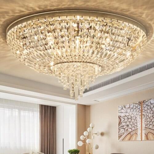 LED Modern Crystal Ceiling Lamp American Luxurious Ceiling Lights Fixture 3 White Color Dimmable Home Lobby Hall Indoor Lighting