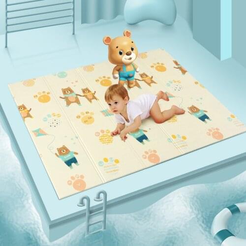 Thick Rugs Baby Crawling Pad Foldable Play Mat Waterproof Childrens Carpet Cartoon Double-sided Soft Kids Rug Educational Games