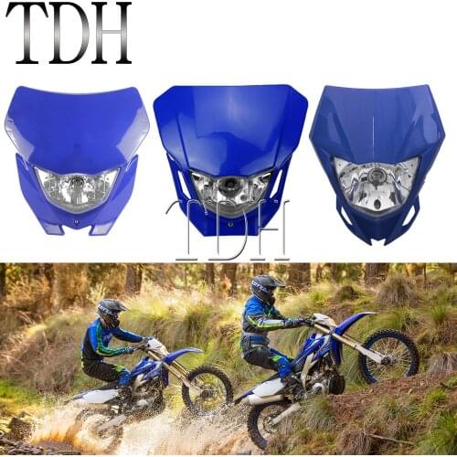 Universal Motorcycle Headlight Headlamp Motocross Enduro Dirt Bike Head Light Mask Fairing For Yamaha WRF250 400 450 YZ TTR WR