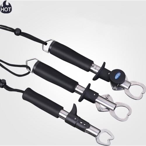 Hot Fish Control Clamp Device Stainless Steel Fishing Grip Holder Grabber Plier with Weight Scale Ruler Tool Fishing Clip Tackle