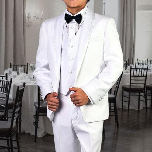 2021 Spring Autumn Tailor-made Formal Handsome Boys Suit Children Party Host Wedding Costume Kids Blazer Vest Pants Clothing Set