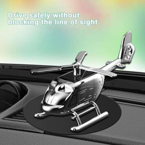 Rotary Helicopter Car Air Freshener Solar Mini Metal Helicopter Zinc Alloy Car Perfume Diffuser Ornament Car Perfume Diffuser