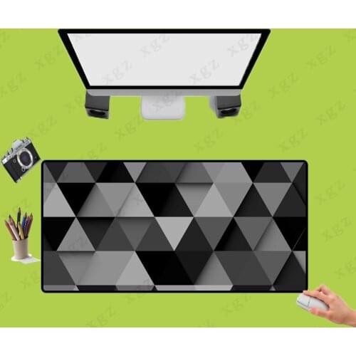 XGZ High Quality Triangle Pattern Unique Desktop Pad Gaming Mouse Pad Natural Rubber Non-slip Large Mat Keyboard Pad Edge Lock