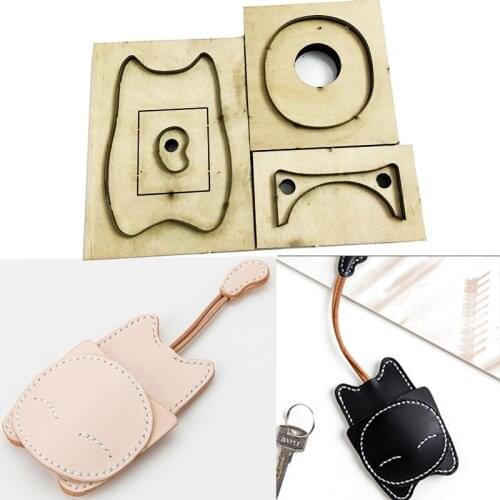 Japan Steel Blade DIY leather Template craft cute cat card holder bag die cutting knife mould hand machine punch tool 130x90mm