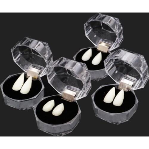 2pcs Cosplay Teeth Prop Dental Grillz Grills Halloween Vampire Dentures Zombie Ghost Devil Werewolf Tooth DIY Party Supplies