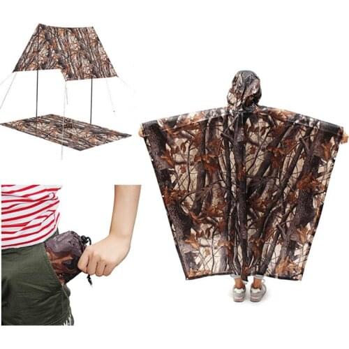3 in 1 Outdoor Raincoat Backpack Rain Cover Rainwear Hiking Cycling Poncho Waterproof Picnic Mat Travel Camping Tent Awning Mat