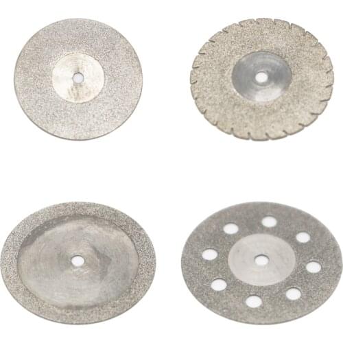 5pc/set Dental thin Ultra-thin double sided sand diamond cutting disc with mandrel for separating polish ceramic Dental material