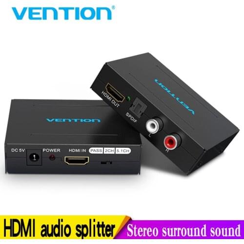 Vention HDMI Audio Splitter 4k HDMI to HDMI /Optical TOSLINK SPDIF/RCA Audio Extractor Converter for Projector TV PS4 Displayer
