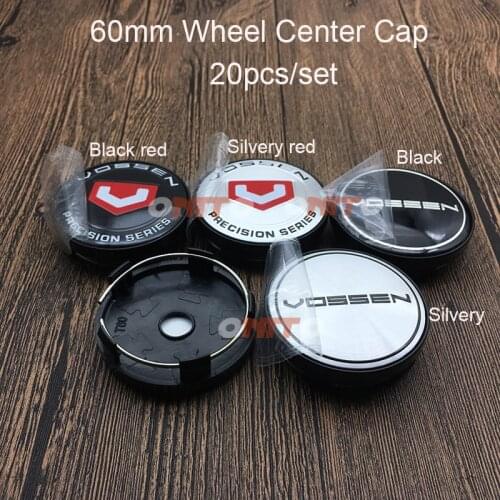 Car styling 20PC 60mm Car Wheel Center Centre Rim Cap VOSSEN Auto Accessories Emblem For SQ5 GLE GTR LS Q50 Scirocco refit cover