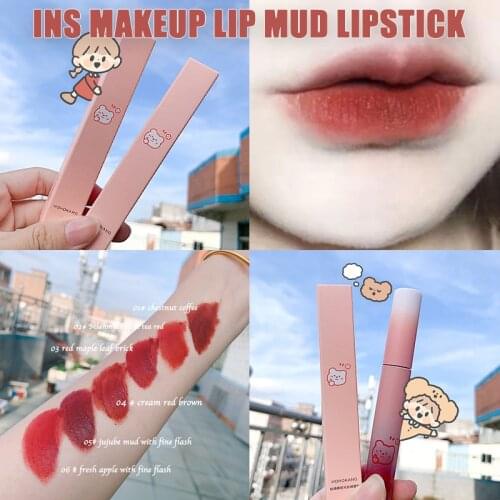 1 Pcs Velvety Matte Lipstick Long Lasting Nonstick Cup Not Fade Makeup Cosmetics For Girl Women DL
