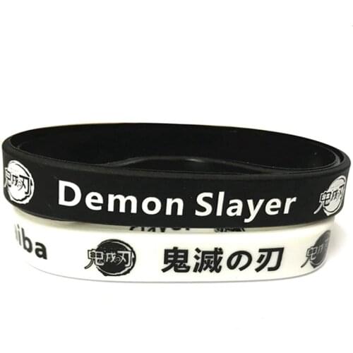 Anime Demon Slayer Cosplay Sport Bracelets Men Women Silicone Wristband Rubber Black White Bracelet Jewelry Christmas Gifts