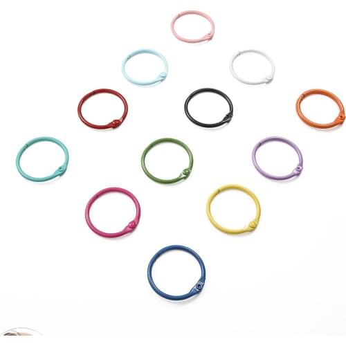 4PCS/Lot 30mm Colorful Spray Paint Keyring Keychain Metal Split Ring Candy Color Keyrings Key Fob For DIY Keychain Accessories