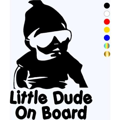 CK20664# Die-Cut Vinyl Decal LITTLE DUDE ON BOARD Car Sticker Waterproof Auto Decors on Car Body Bumper Rear Window