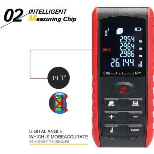 Huepar Laser Rangefinders Medidor Trena Handheld Laser Distance Meter 40M 60M 80M 100M Range Finder Diastimeter Measure Tape