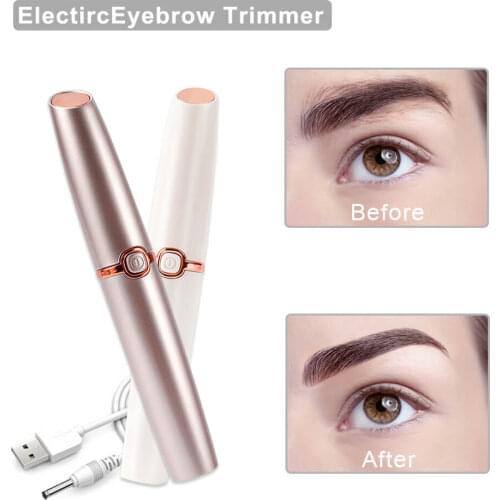 Electric Eyebrow Trimmer Mini Shaver Razors Portable Pen Epil Hair Remover Painless Razor LED Light Facial Depilador Epilator