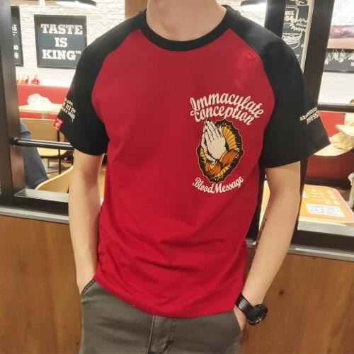 Japanese Style Men Hip Hop T Shirt Streetwear Hand Goddess Painting Short Sleeve Cotton Summer Tops Tees Biker T-Shirt