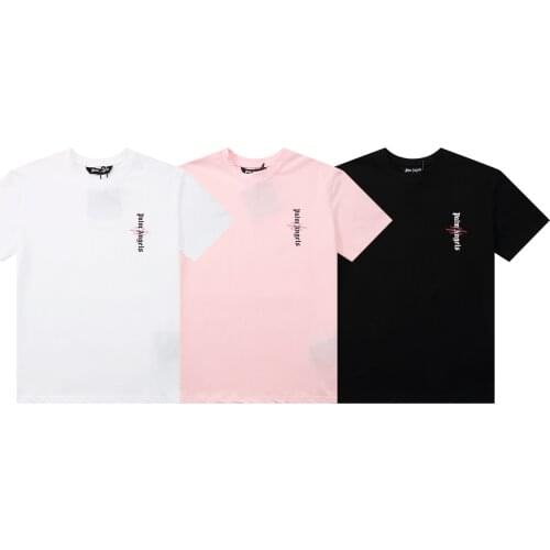 Palm Angels 21SS Letter Logo T-shirt Short Sleeve Round Neck Men Women, Unisex, Lovers, Couple Style, Cotton, Boyfriend Gift