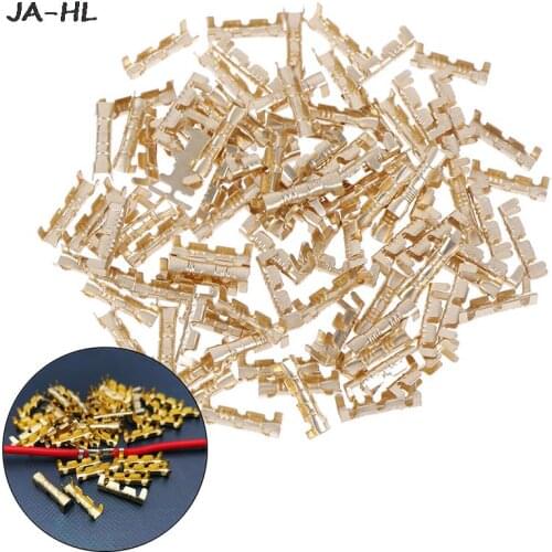 Hot 100Pcs/Lot Brass Copper 0.5-1.5mm Square Millimeter Crimp Electrical Connector Wire Terminal Kit Wholesale