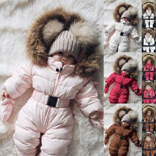 Boy Girl Jumpsuit Comfy Soft Romper Jacket Toddler Baby Hooded Thick Coat Outfit Fashionable New Thick And Warm Pure Color Cute