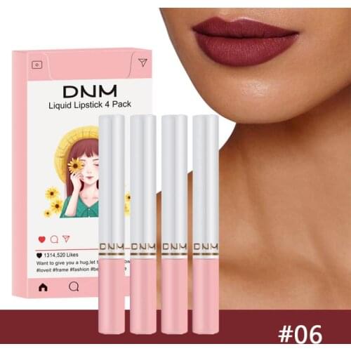 Creative Cigarette Tube Lip Glaze Set 4 Colors/Set Lipstick Matte Long Lasting Waterproof Lip Gloss TSLM1