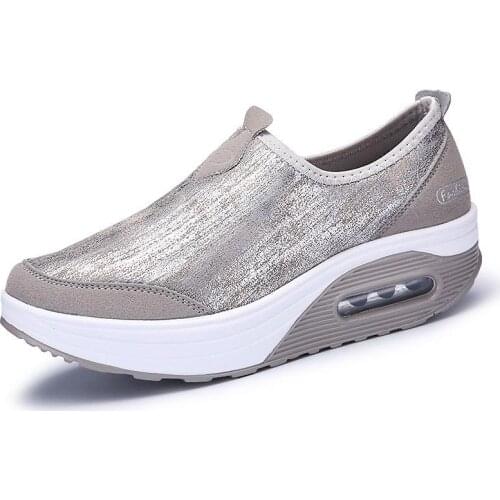 Size Platform Air Cushion Sneakers for Women Sport Shoes Breathable Running for Women Sneakers Women Sports Gray